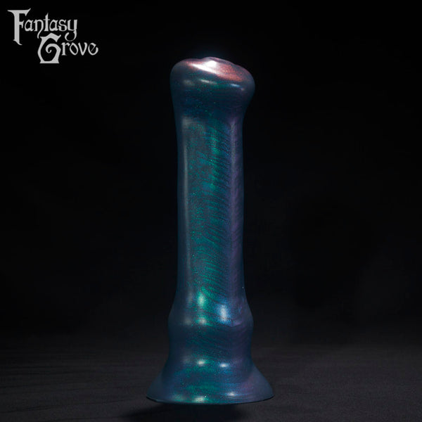A Fantasy Grove sex toy on a black background with a logo in the upper left corner