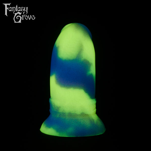 A fantasy sex toy on a black background with the Fantasy Grove logo in the upper left corner