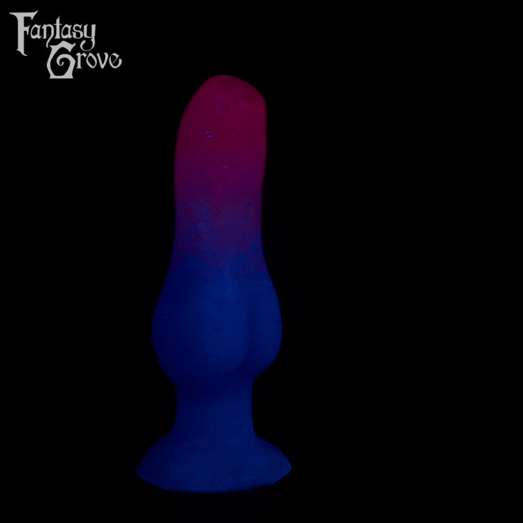 A fantasy sex toy on a black background with the Fantasy Grove logo in the upper left corner