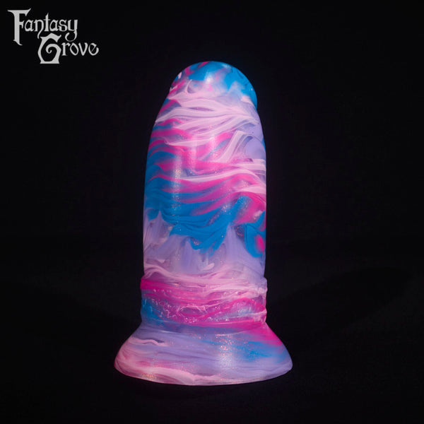 A fantasy sex toy on a black background with the Fantasy Grove logo in the upper left corner