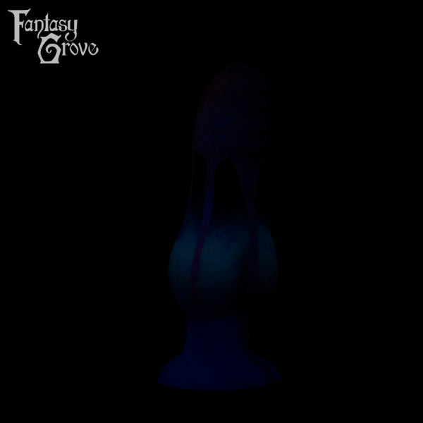 A fantasy sex toy on a black background with the Fantasy Grove logo in the upper left corner 
