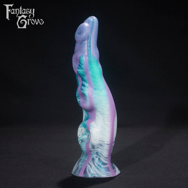 A fantasy sex toy on a black background with the Fantasy Grove logo in the upper left corner 