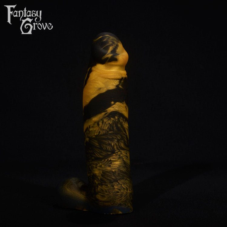 A fantasy sex toy on a black background with the Fantasy Grove logo in the upper left corner