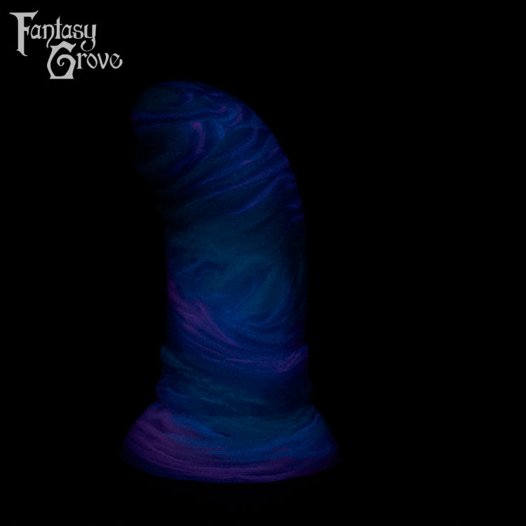 A fantasy sex toy on a black background with the Fantasy Grove logo in the upper left corner