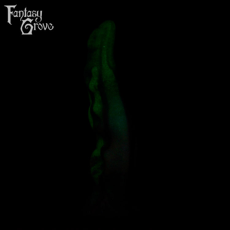 A fantasy sex toy on a black background with the Fantasy Grove logo in the upper left corner 