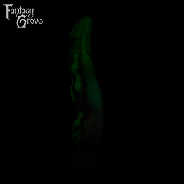 A fantasy sex toy on a black background with the Fantasy Grove logo in the upper left corner 