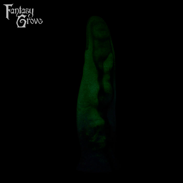 A fantasy sex toy on a black background with the Fantasy Grove logo in the upper left corner 