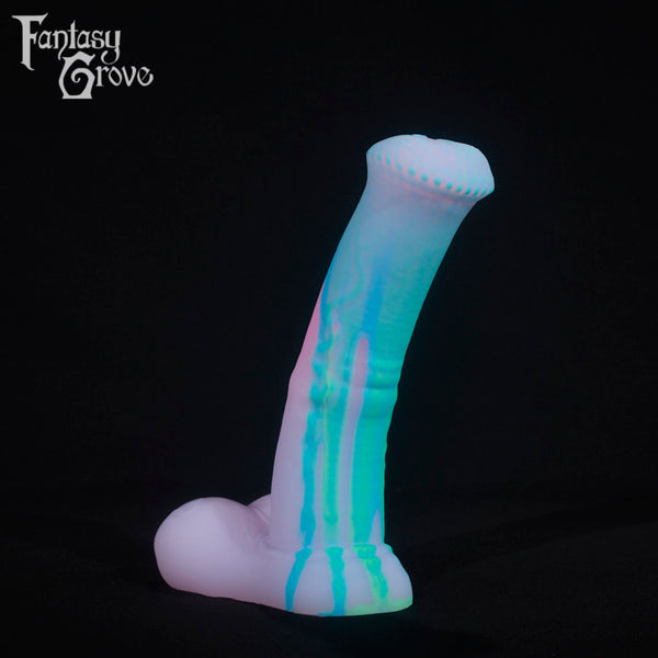 A fantasy sex toy on a black background with the Fantasy Grove logo in the upper left corner