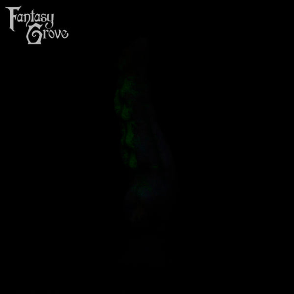 A fantasy sex toy on a black background with the Fantasy Grove logo in the upper left corner 