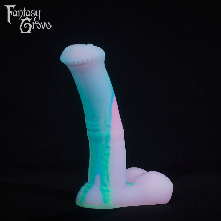 A fantasy sex toy on a black background with the Fantasy Grove logo in the upper left corner