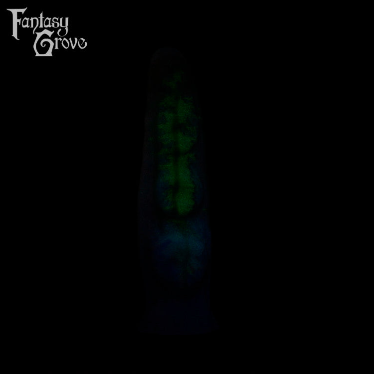 A fantasy sex toy on a black background with the Fantasy Grove logo in the upper left corner 