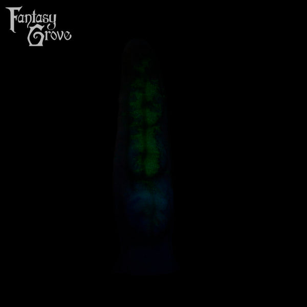 A fantasy sex toy on a black background with the Fantasy Grove logo in the upper left corner 