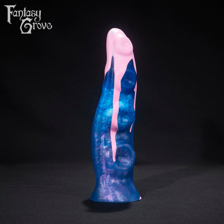A fantasy sex toy on a black background with the Fantasy Grove logo in the upper left corner 