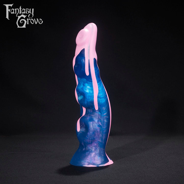 A fantasy sex toy on a black background with the Fantasy Grove logo in the upper left corner 