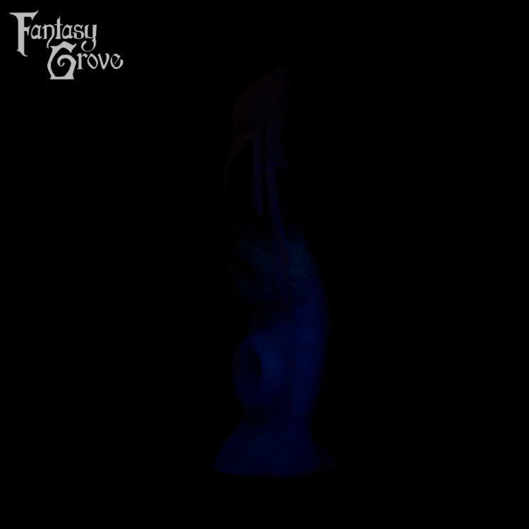 A fantasy sex toy on a black background with the Fantasy Grove logo in the upper left corner 