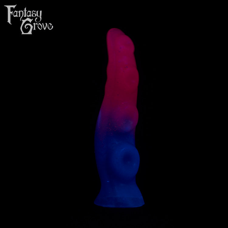 A fantasy sex toy on a black background with the Fantasy Grove logo in the upper left corner