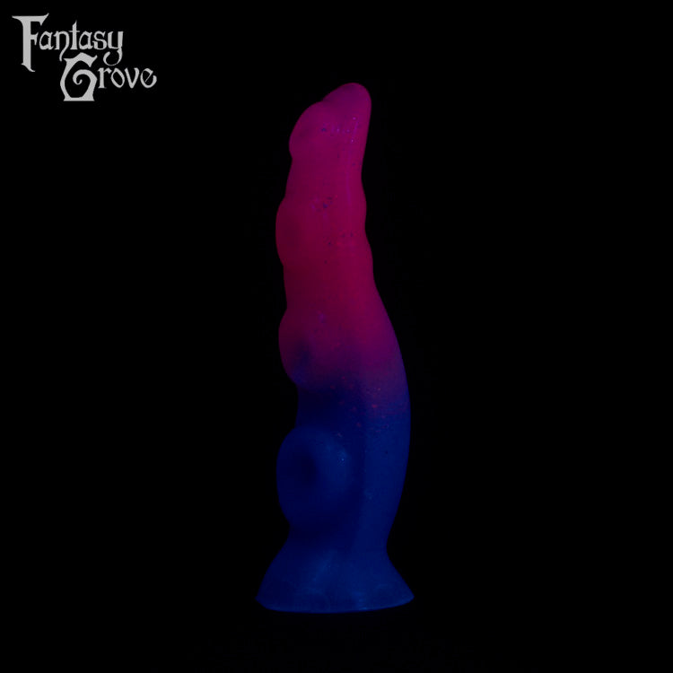 A fantasy sex toy on a black background with the Fantasy Grove logo in the upper left corner