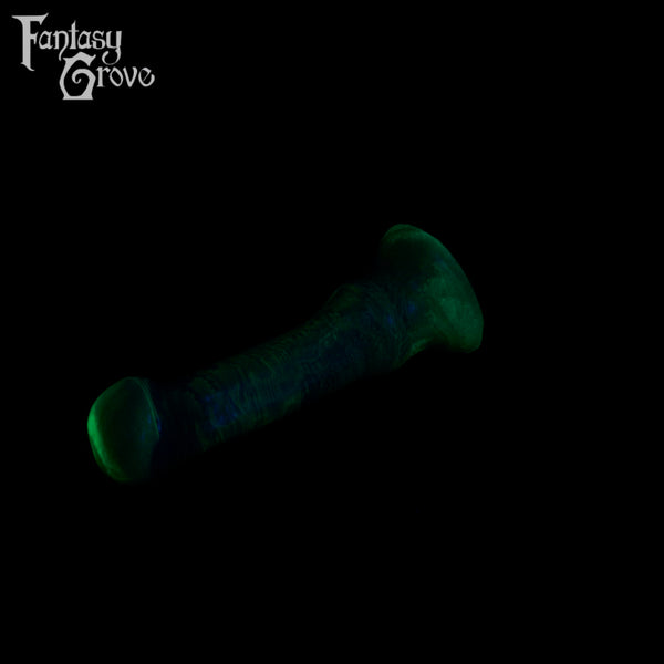 A fantasy sex toy on a black background with the Fantasy Grove logo in the upper left corner