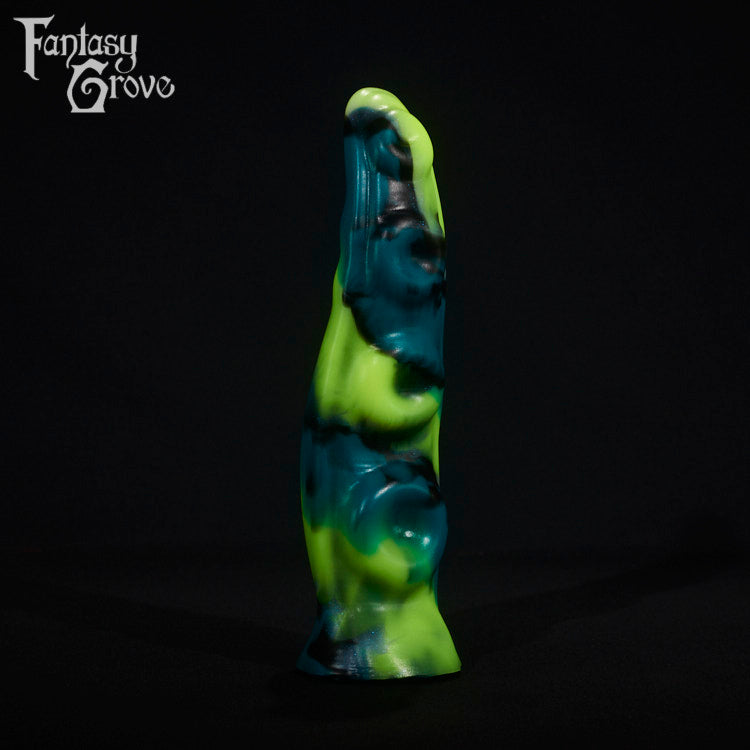 A fantasy sex toy on a black background with the Fantasy Grove logo in the upper left corner