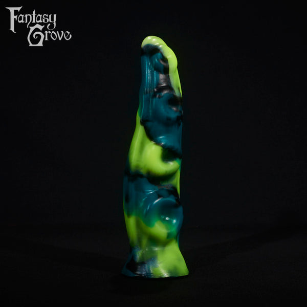 A fantasy sex toy on a black background with the Fantasy Grove logo in the upper left corner