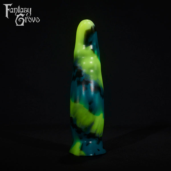 A fantasy sex toy on a black background with the Fantasy Grove logo in the upper left corner