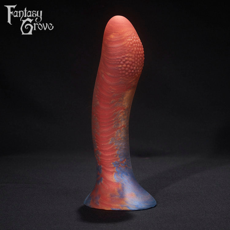 A fantasy sex toy on a black background with the Fantasy Grove logo in the upper left corner 