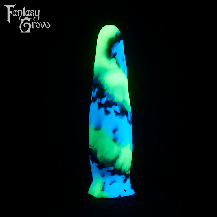 A fantasy sex toy on a black background with the Fantasy Grove logo in the upper left corner