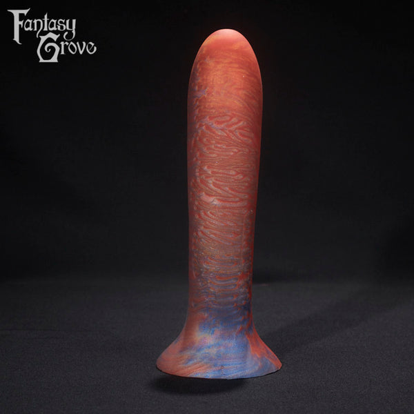 A fantasy sex toy on a black background with the Fantasy Grove logo in the upper left corner 