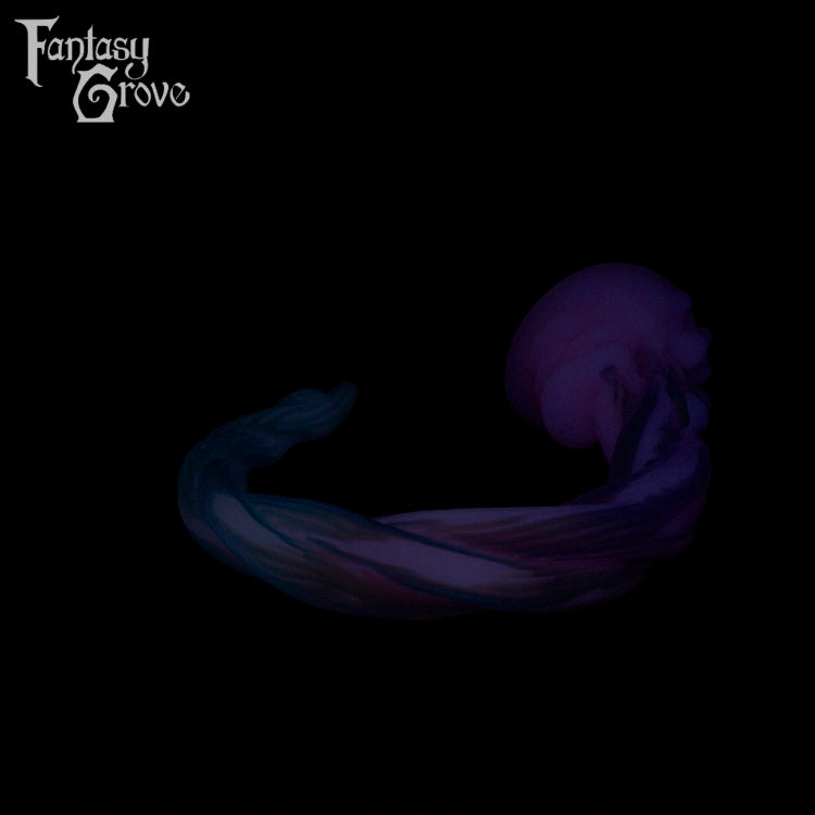 A Fantasy Grove sex toy on a black background with a logo in the upper left corner