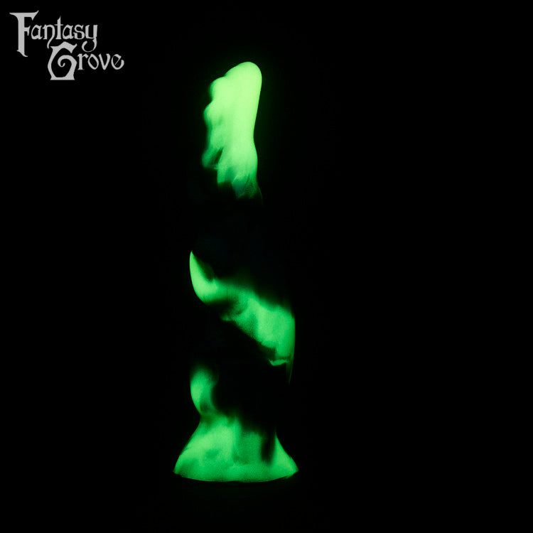 A fantasy sex toy on a black background with the Fantasy Grove logo in the upper left corner