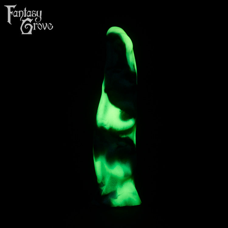 A fantasy sex toy on a black background with the Fantasy Grove logo in the upper left corner