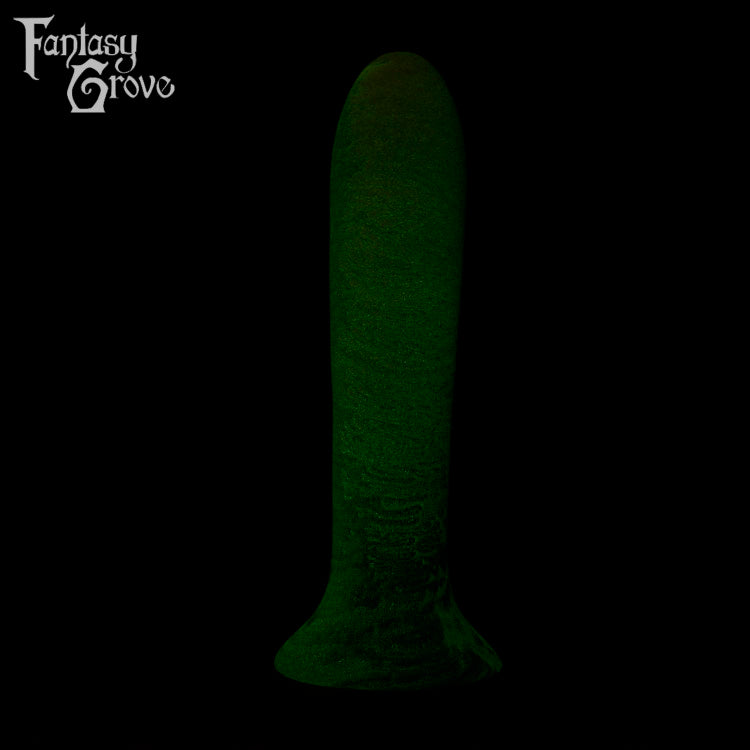 A fantasy sex toy on a black background with the Fantasy Grove logo in the upper left corner 