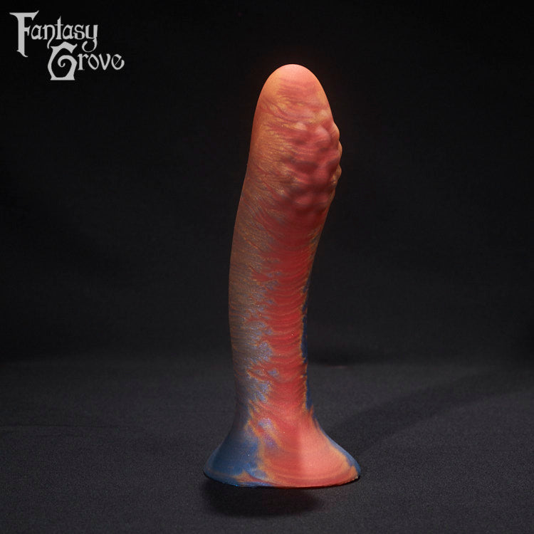 A fantasy sex toy on a black background with the Fantasy Grove logo in the upper left corner 