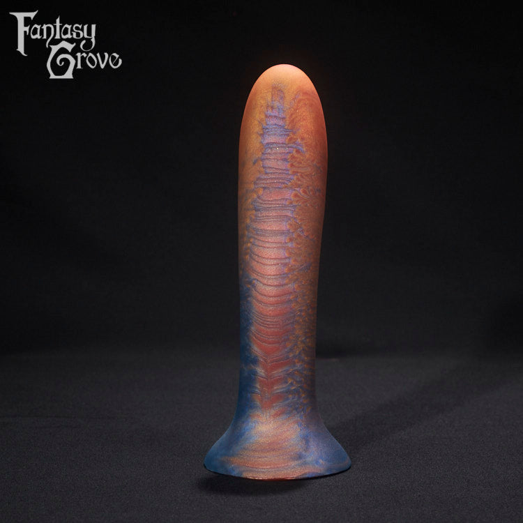A fantasy sex toy on a black background with the Fantasy Grove logo in the upper left corner 