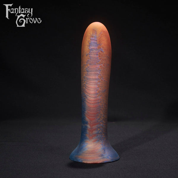 A fantasy sex toy on a black background with the Fantasy Grove logo in the upper left corner 