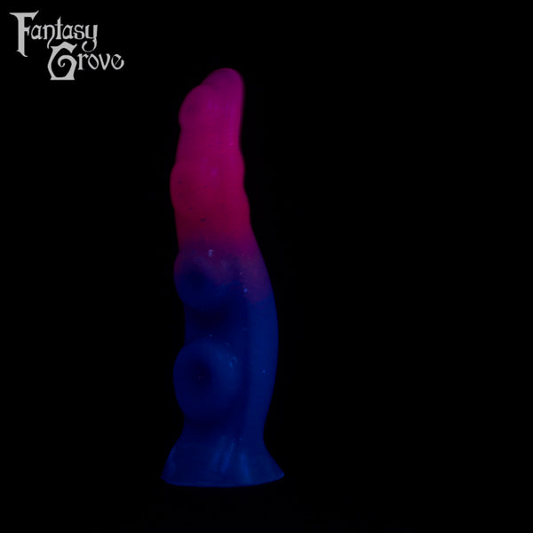 A fantasy sex toy on a black background with the Fantasy Grove logo in the upper left corner