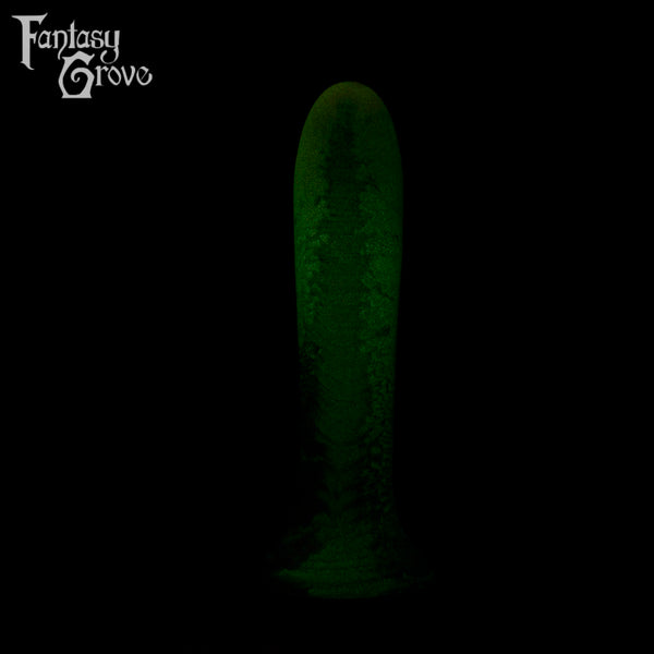 A fantasy sex toy on a black background with the Fantasy Grove logo in the upper left corner 