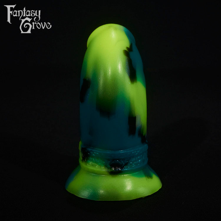 A fantasy sex toy on a black background with the Fantasy Grove logo in the upper left corner