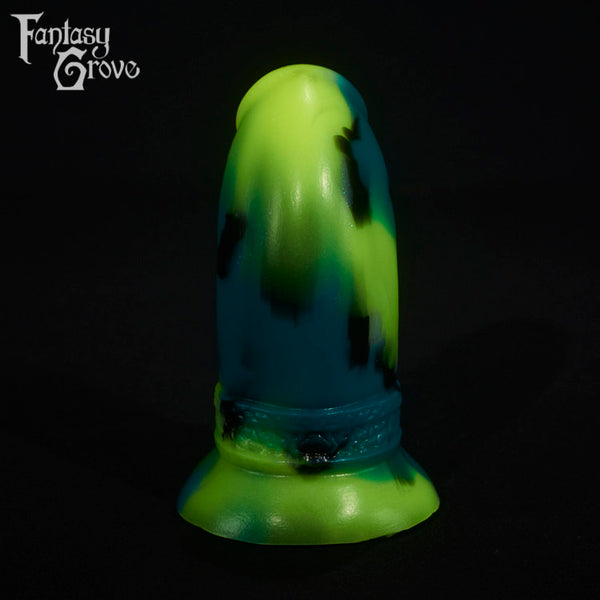 A fantasy sex toy on a black background with the Fantasy Grove logo in the upper left corner