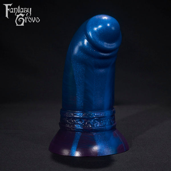 A fantasy sex toy on a black background with the Fantasy Grove logo in the upper left corner 