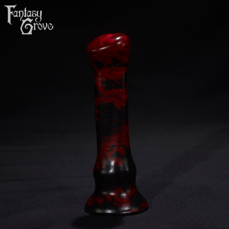 A Fantasy Grove sex toy on a black background with a logo in the upper left corner