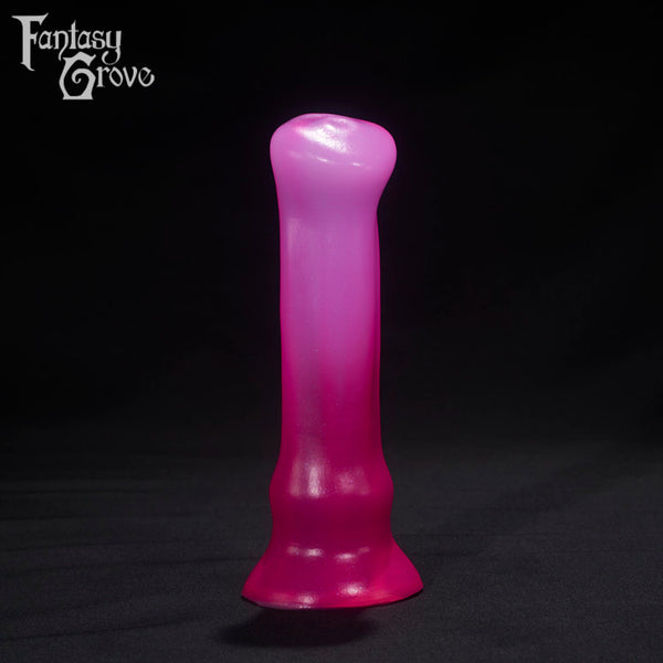 A Fantasy Grove sex toy on a black background with a logo in the upper left corner