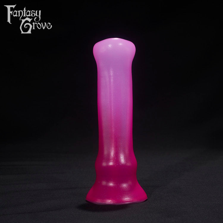 A Fantasy Grove sex toy on a black background with a logo in the upper left corner