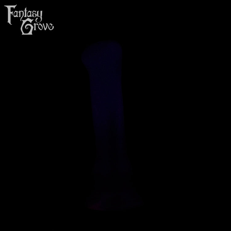 A Fantasy Grove sex toy on a black background with a logo in the upper left corner