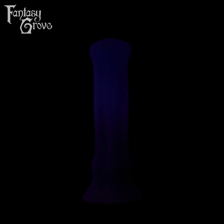 A Fantasy Grove sex toy on a black background with a logo in the upper left corner
