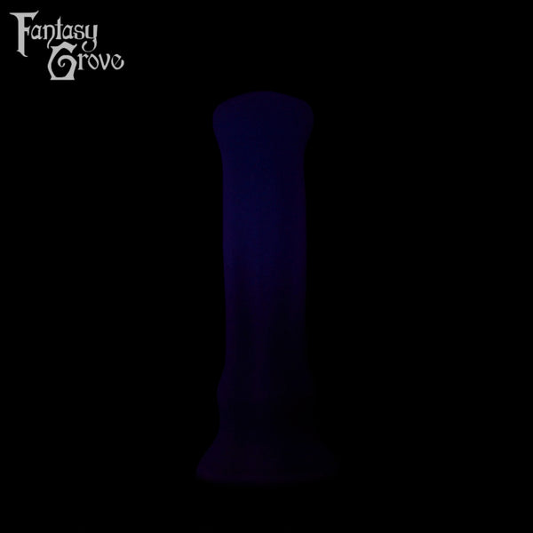 A Fantasy Grove sex toy on a black background with a logo in the upper left corner