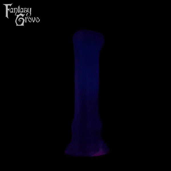 A Fantasy Grove sex toy on a black background with a logo in the upper left corner