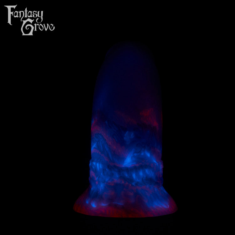A fantasy sex toy on a black background with the Fantasy Grove logo in the upper left corner 