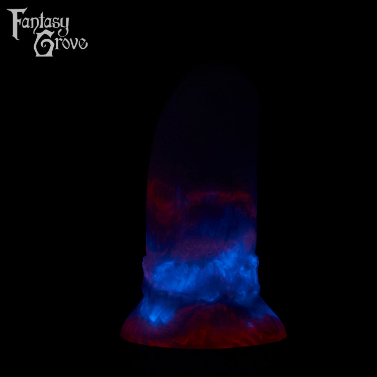 A fantasy sex toy on a black background with the Fantasy Grove logo in the upper left corner 