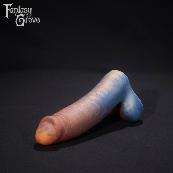 A fantasy sex toy on a black background with the Fantasy Grove logo in the upper left corner 